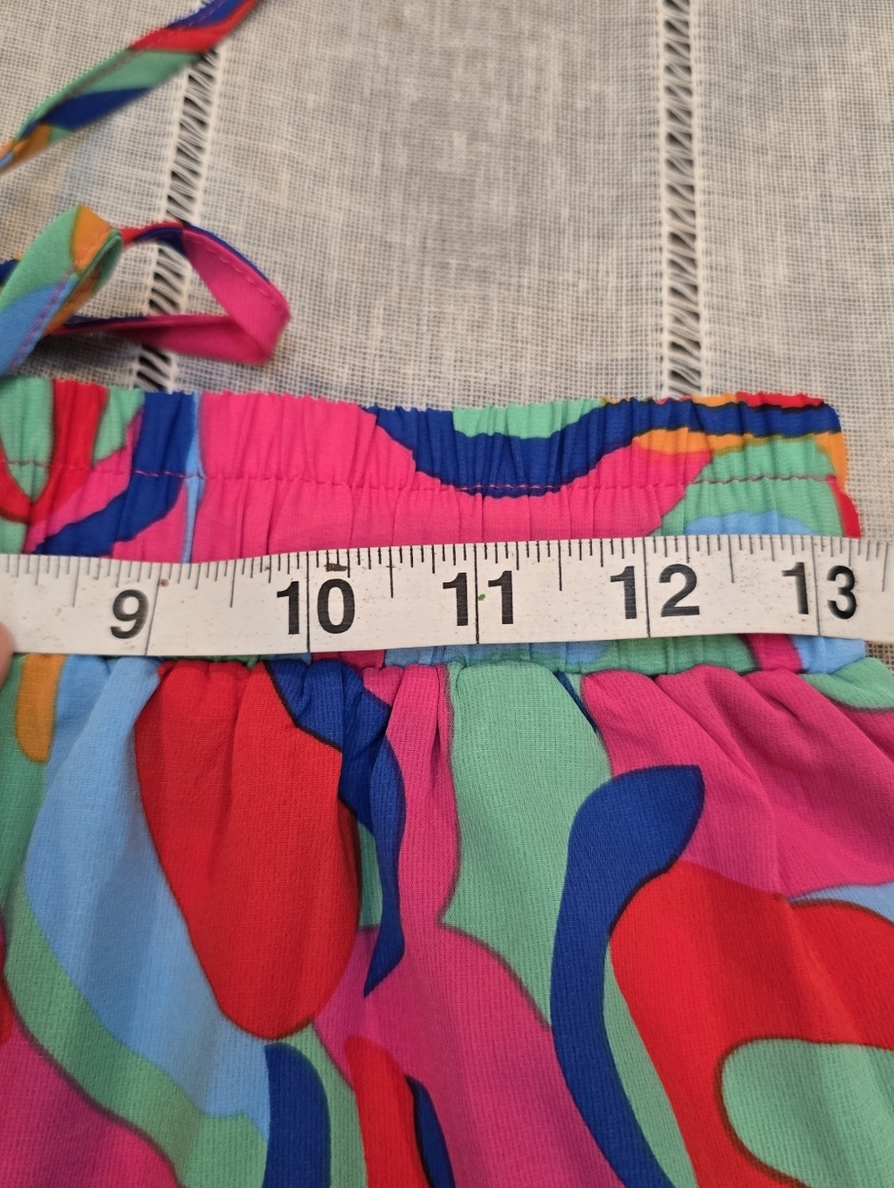 Elastic Waist A Line Midi Skirt Size S/M Drawstring Abstract Colorful Eclectic - Picture 9 of 15